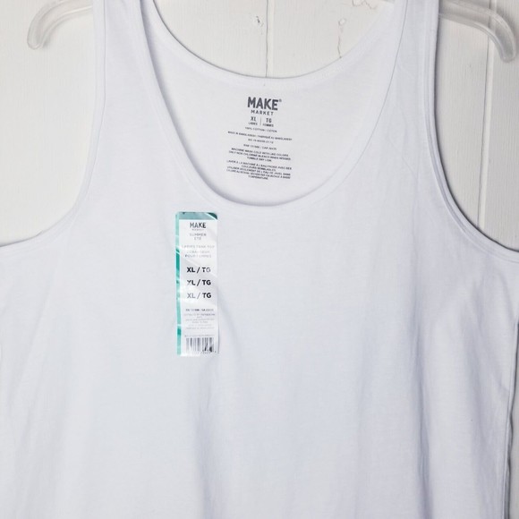 Make Market White Tank Top Women Size XL NWT Sleeveless - Picture 7 of 10